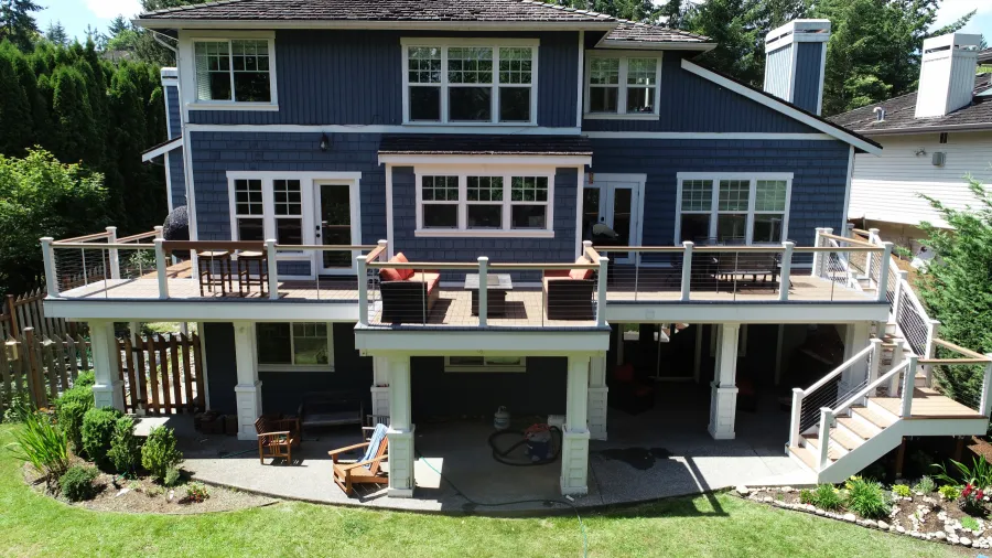 Custom Decks AZEK paver boardwalk waterwheel timbertech decking wheathered teak grey slate bellevue washington