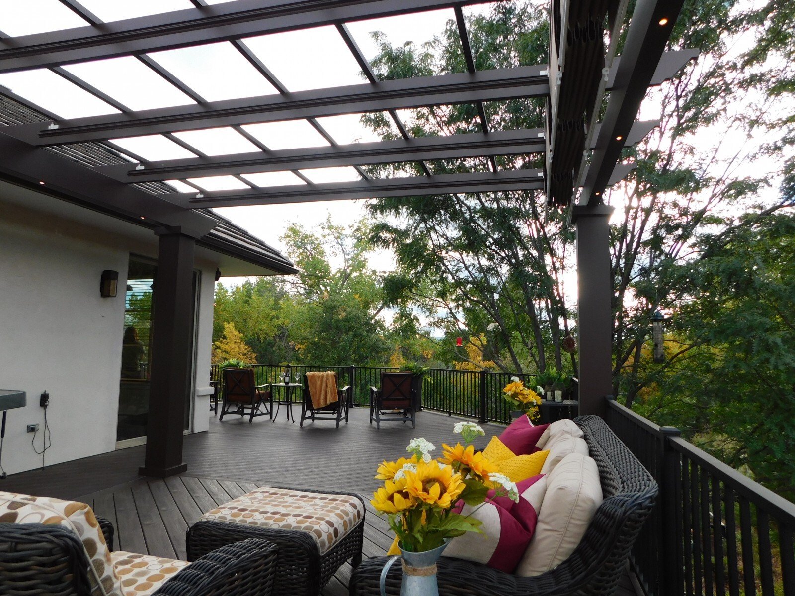 Trex Pergola With Shades Open