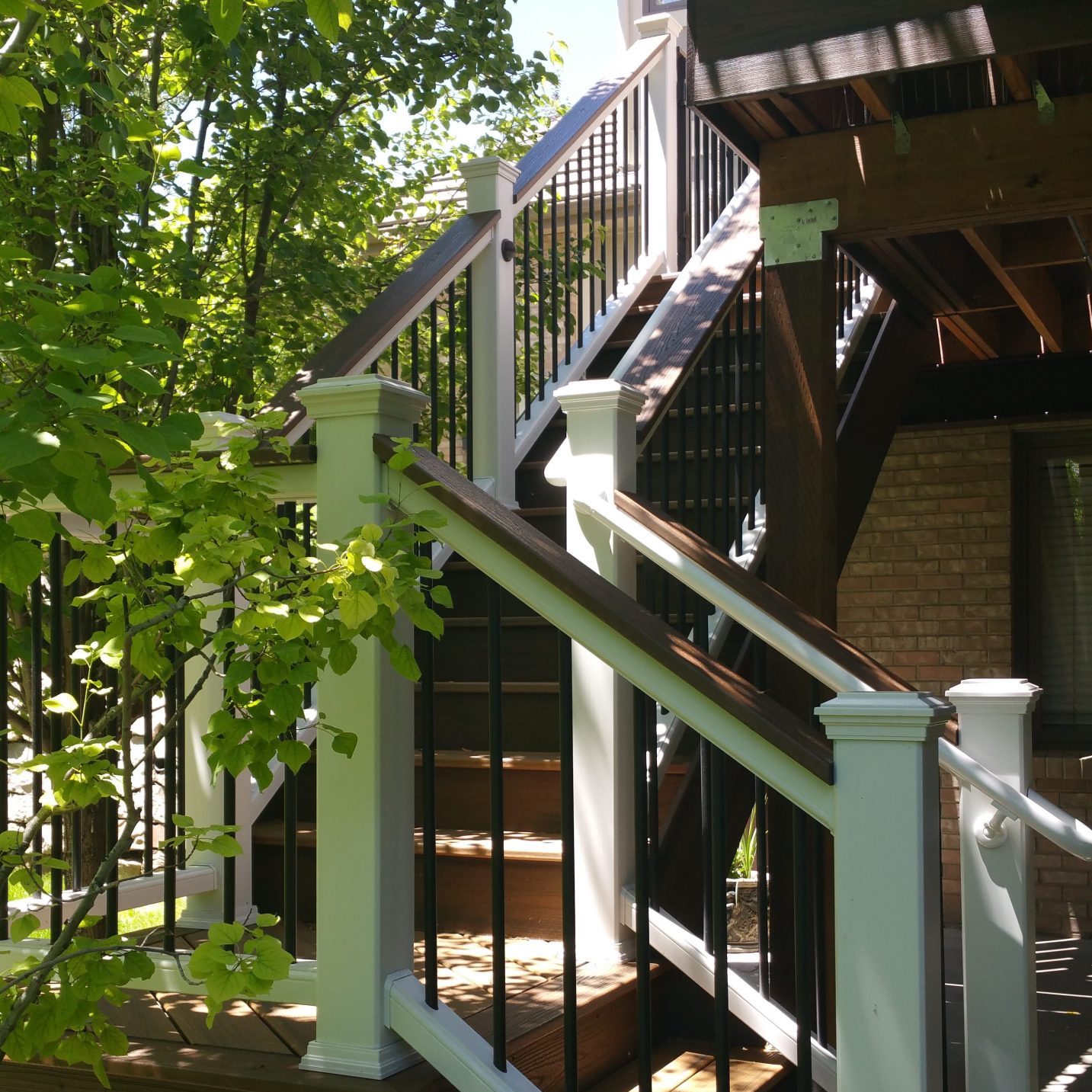 trex decking with railing and stairs