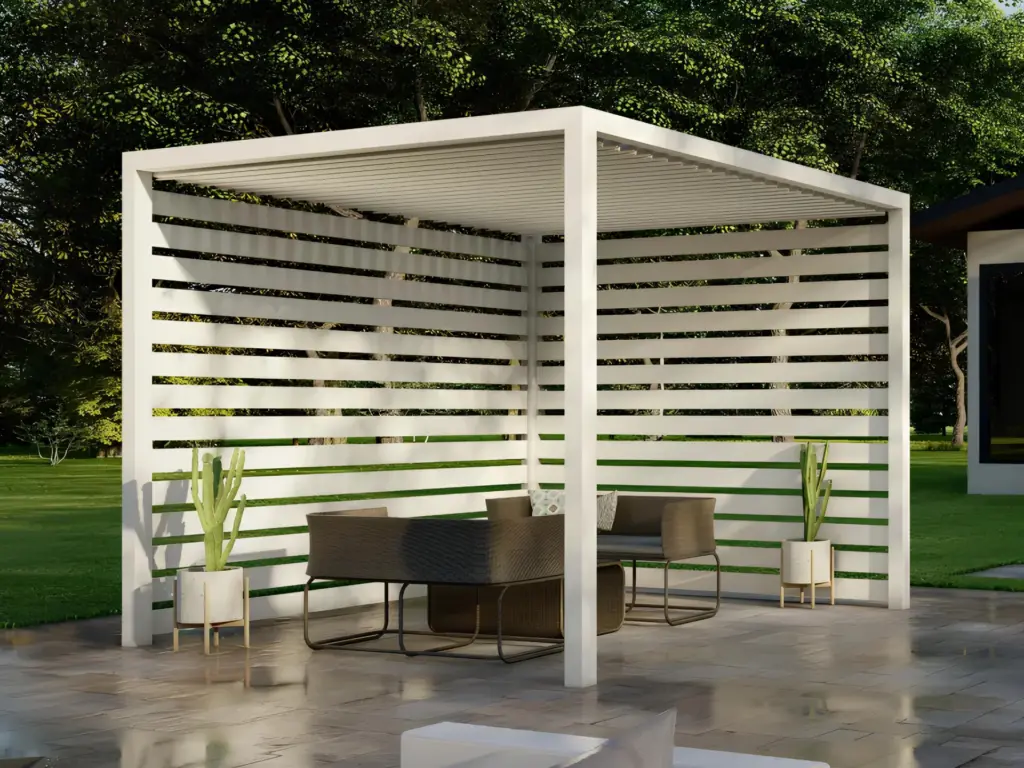 Sliding Louvered Privacy Walls